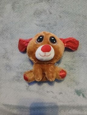 Plush Puppy with Red Accents